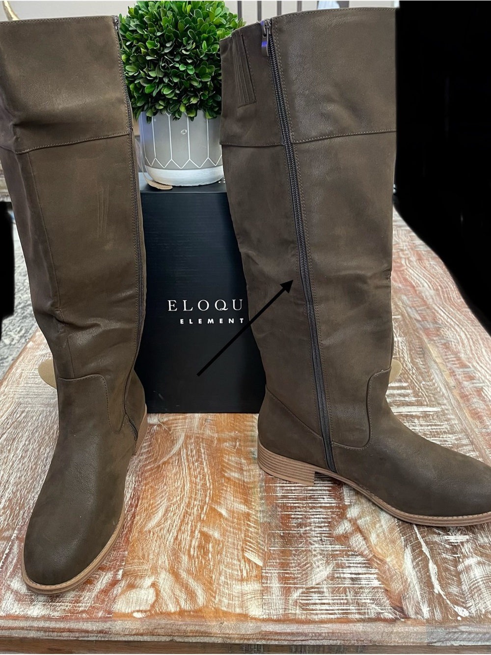 Eloquii Dark Brown Over-the-Knee Riding Boots